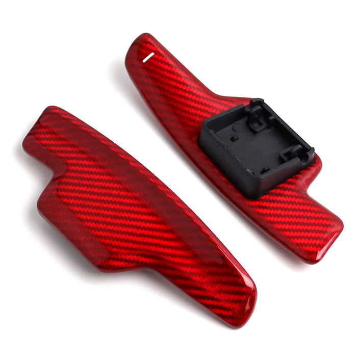 Gloss Red Real Carbon Fiber Paddle Shifter Replacements For 2020-up Corvette C8