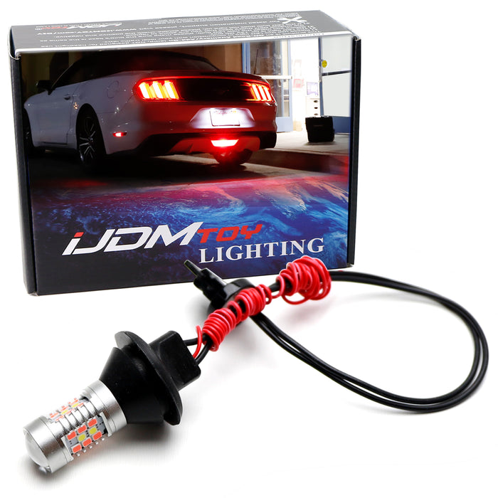 60-SMD White/Red Switchback LED Bulb Fit Ford Chevy For Rear Fog Light, Reverse Backup Light