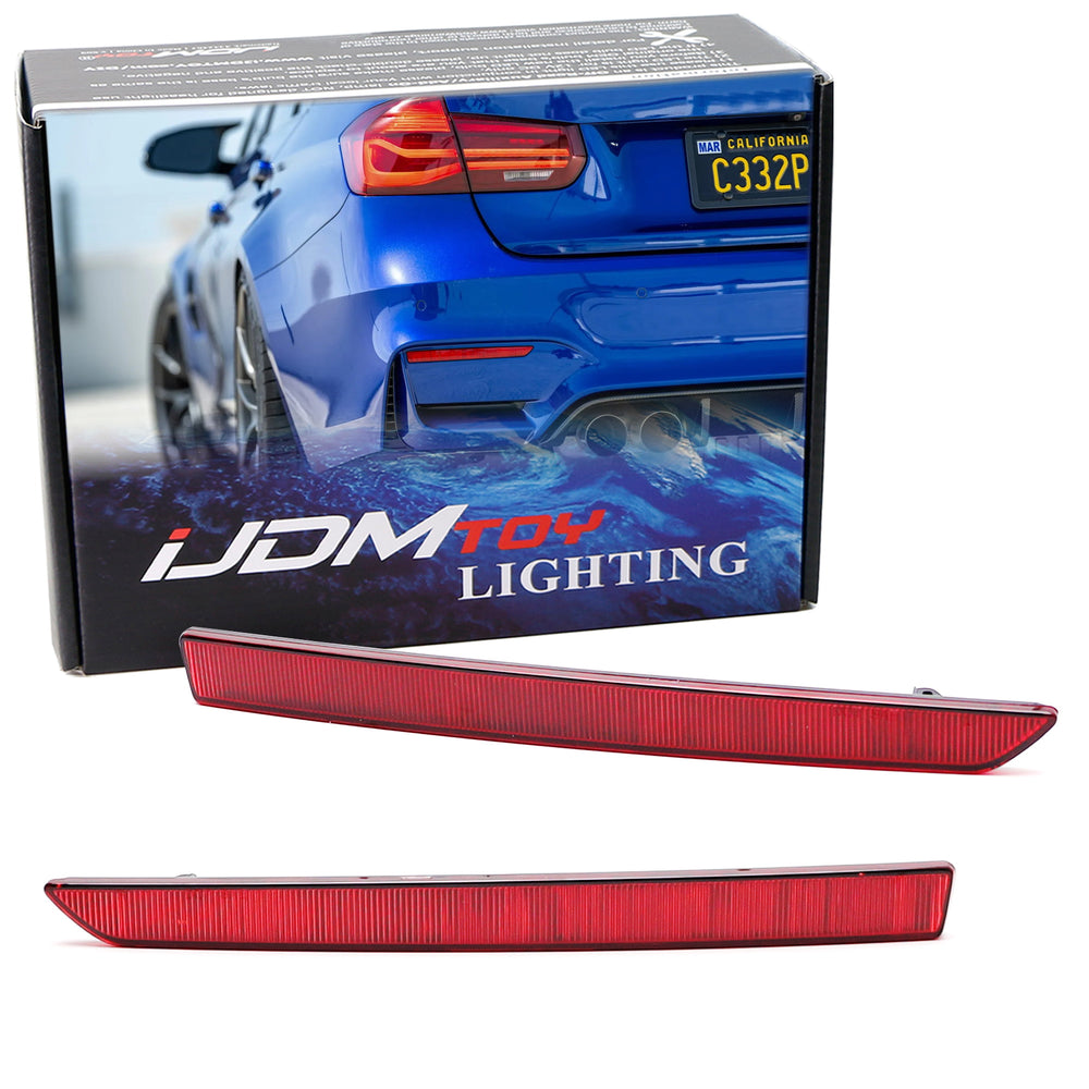 Dark Red Lens Rear Bumper Reflector Replacement Lamps For BMW F80 M3, F82/F83 M4