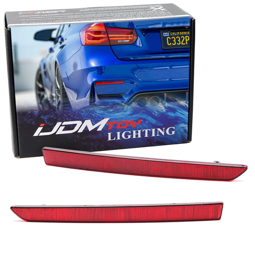 Dark Red Lens Rear Bumper Reflector Replacement Lamps For BMW F80 M3, F82/F83 M4