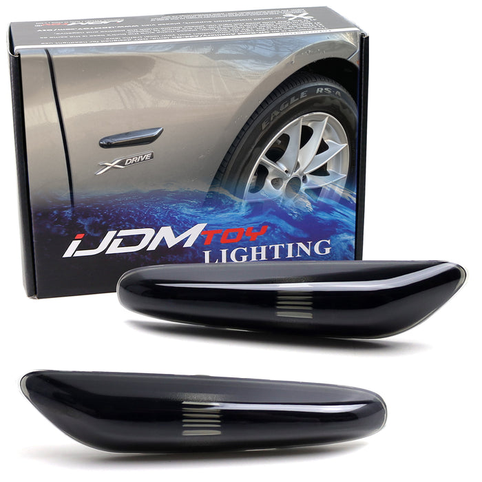 Euro Smoked Lens Front Fender Side Marker Housings For BMW 1 3 5 Series X3, etc