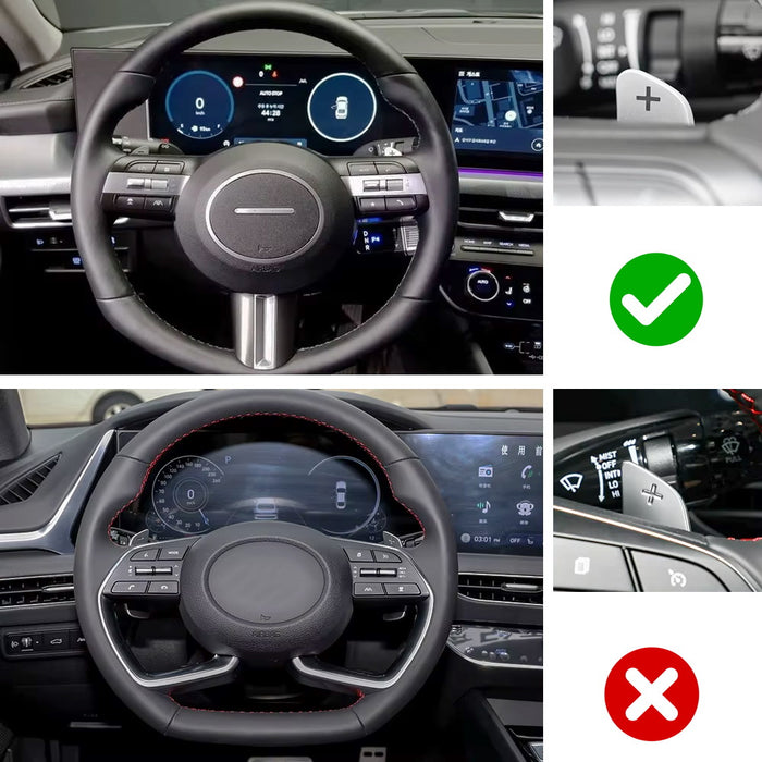 Red Aluminum Larger Paddle Shifter Extensions For Hyundai 24+ Sonata Tucson Kona