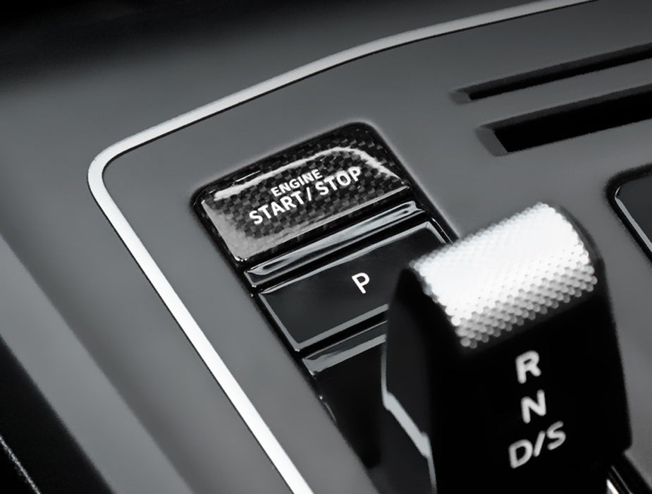 R-Line Style Black Carbon Fiber Engine Push Start Button For VW 2022-up Golf/GTI