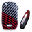 Black/Red "Carbon" Pattern Hard Key Case Shell For Kia Side Button Smart Key Fob