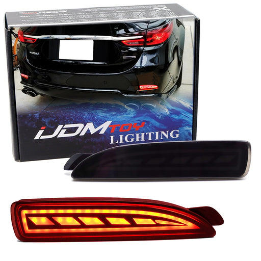 Smoked Lens Full LED Rear Bumper Reflectors For Mazda 3 5 6 as Tail/Brake/Signal