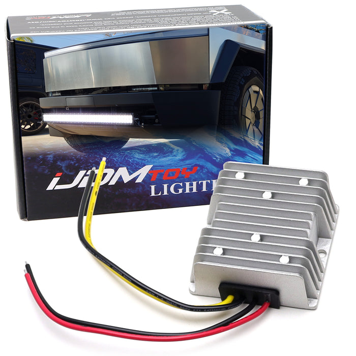 48V Step-Down 12V 300W Max Converter For Tesla CyberTruck Install LED Light Bar