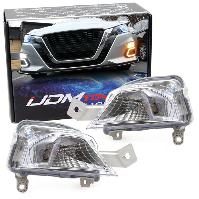 Clear Lens Turn Signal Lamp Replace White LED DRL/Amber Blinker For 19-22 Altima