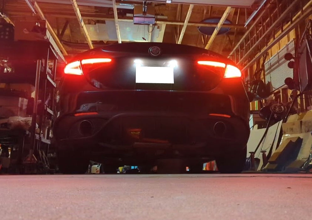 White 18-SMD Full LED License Plate Lights For Alfa Romeo 16-22 Giulia & Stelvio