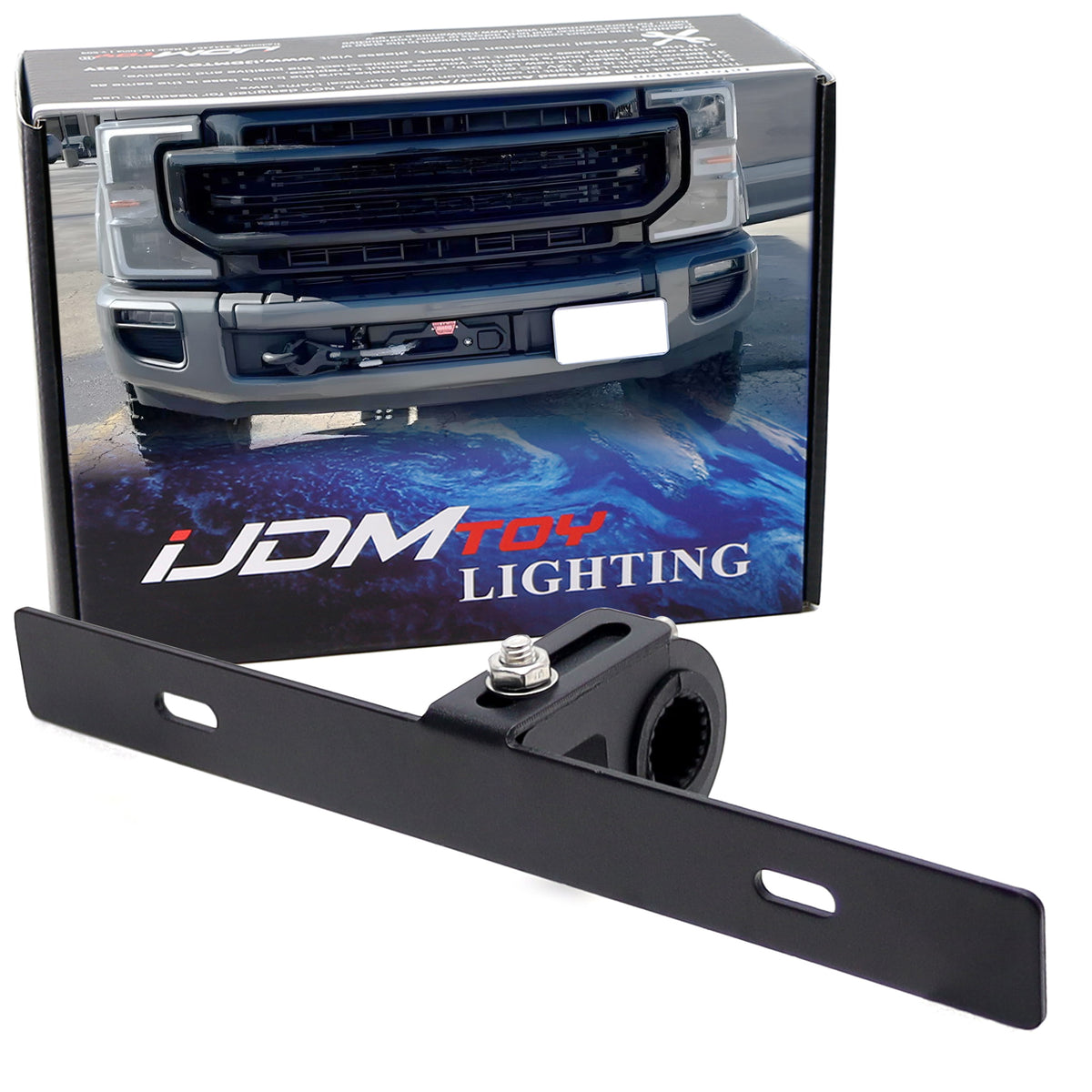 MAXHAWK JDM Universal Front Bumper License Plate Mount Bracket Relocator – Black, Performance/Custom Style