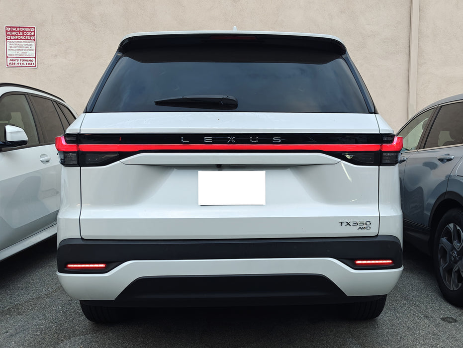 Red Lens Full LED Tail/Brake/Sequential Blink Bumper Reflectors For Lexus TX