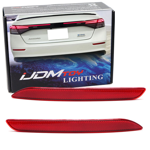 OE-Spec LH & RH Red Lens Rear Bumper Reflectors For Honda 2023-up Gen11 Accord
