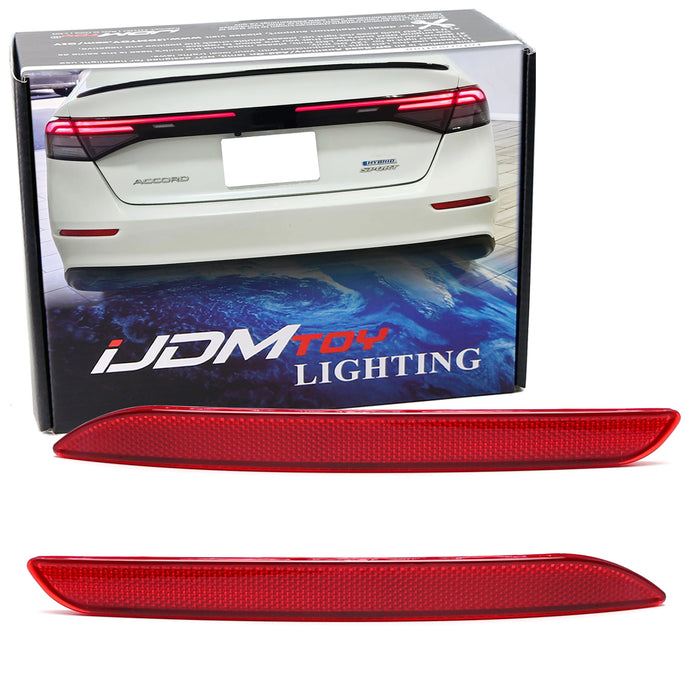 OE-Spec LH & RH Red Lens Rear Bumper Reflectors For Honda 2023-up Gen11 Accord