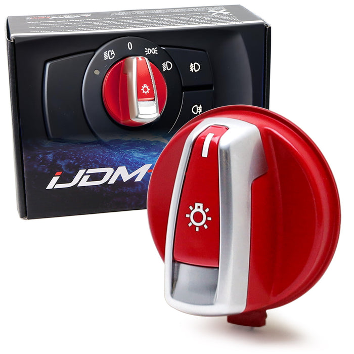 M-Sport Red Headlight Turn Knob Switch Cap Replacement For BMW E90 E92 3 Series