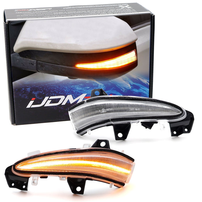 Clear Lens Amber LED Sequential Blink Side Mirror Lights For Lexus 2010-2015 RX