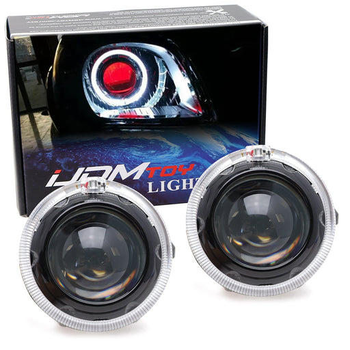3.0" H1 Bi-Xenon Projector Lens + VW GTI Style White LED Halo Ring Shroud, Black