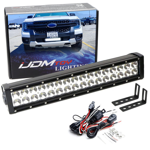 Lower Grille Fit 96W LED Light Bar Kit w/ Bracket, Relay For Ford 2024-up Ranger