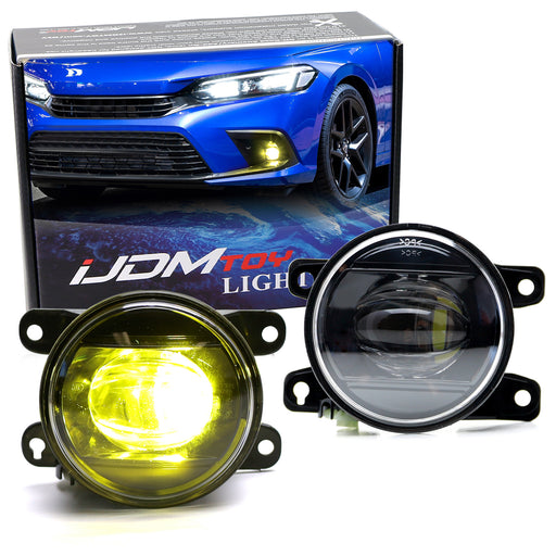 3000K Yellow 15W OE-Spec LED Fog Lights w/ Relay For Honda Civic Accord Integra