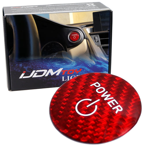 Red Real Carbon Fiber Engine Start Stop Button Cover For Toyota Lexus Hybrid EV