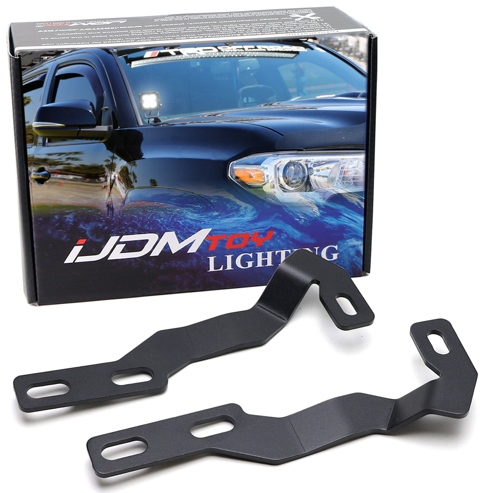 Hood Hinge A-Pillar LED Pod Ditch Light Bracket Mount For 2016-23 Toyota Tacoma