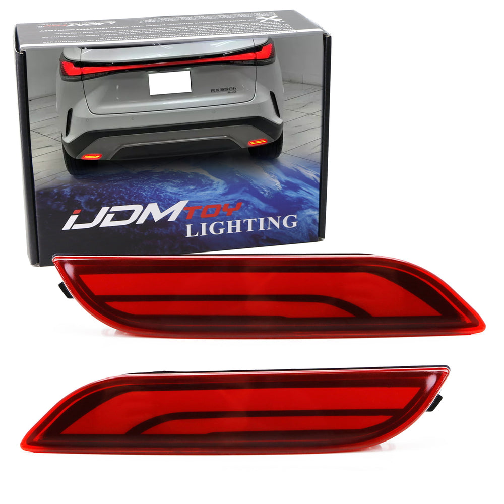 Dark Red Lens Full LED Lower Bumper Reflector Lights For Lexus 2023+ RX 350 450