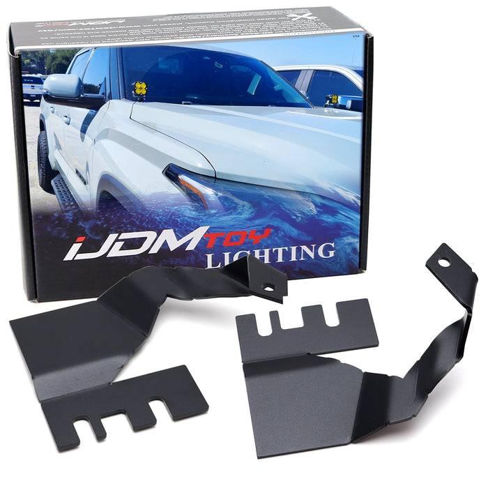 Hood Hinge A-Pillar LED Pod Ditch Light Bracket Mount For 14-21 Tundra Gen2 Gen3