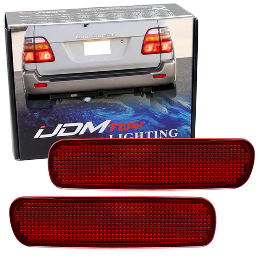 OE-Spec Red Rear Bumper Reflectors For 1998-07 Toyota Land Cruiser, Lexus LX470