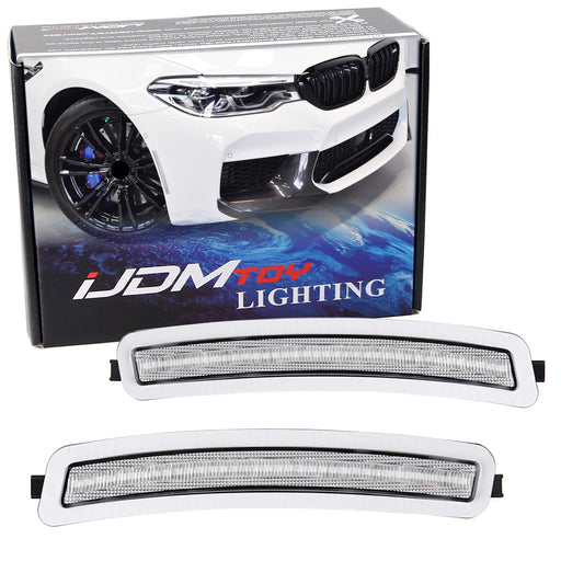 Euro Clear Lens Front Bumper Side Marker Reflex For BMW 2017-22 530i 540i 550 M5