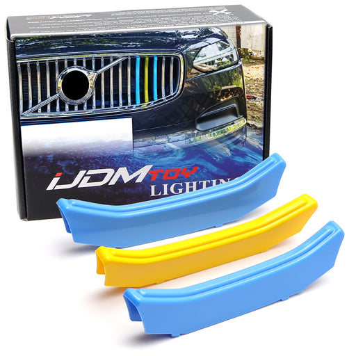 Sweden Flag Color Grille Decoration Insert Trims For 2021-up Facelift Volvo S90