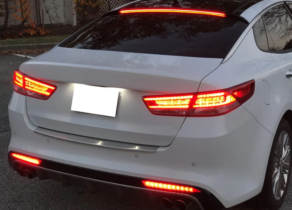 Full LED Bumper Reflector Brake/Sequential Turn Lights For Kia 16-18 Optima SX