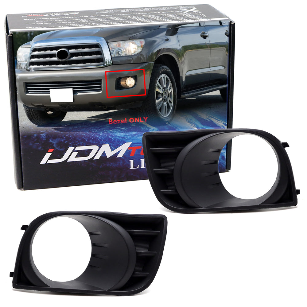 Driver & Passenger Side OE-Spec Fog Lamp Bezel Covers For Toyota 2008-17 Sequoia