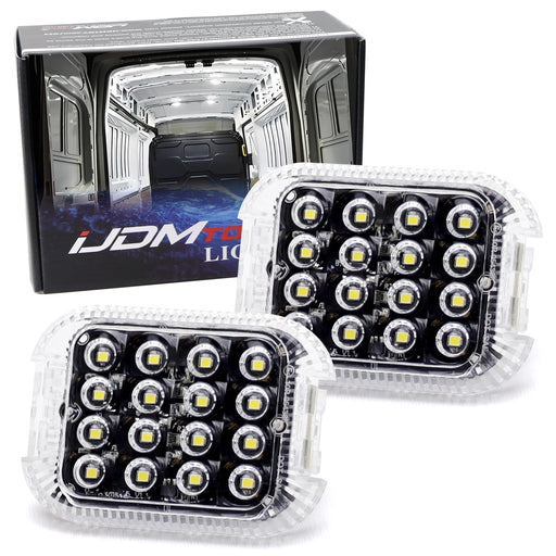 2 White 16-SMD Full LED Cabin Loading Tailgate Upper Dome Lamps For Ford Transit