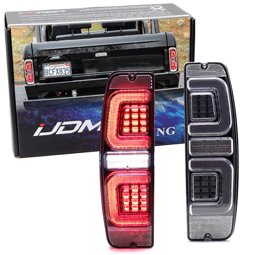 Clear Lens 3-In-1 Full LED Tail Lights For Ford 67-77 Bronco F100 F250 Econoline