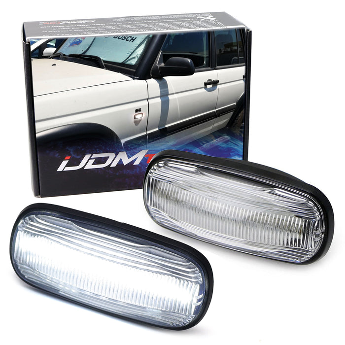 Clear Lens White LED Front Side Marker Lights For Range Rover Sport LR2 LR3 LR4