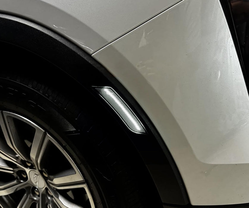 Smoked Lens White Full LED Side Marker Light Kit For Cadillac 19-up XT4, 20+ XT6