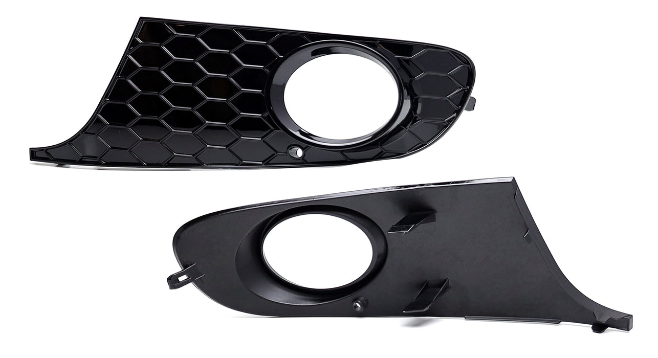 Euro Style Gloss Black LH RH Fog Opening Bezel Covers For VW 2010-14 MK6 Golf6