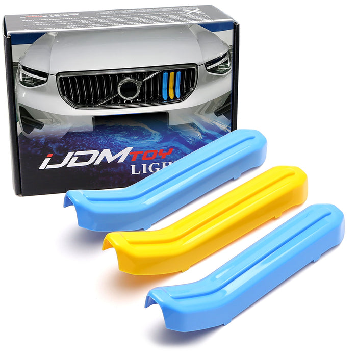Sweden Flag Color Grille Decoration Insert Trims For 2021-24 Volvo XC40 20 Beams