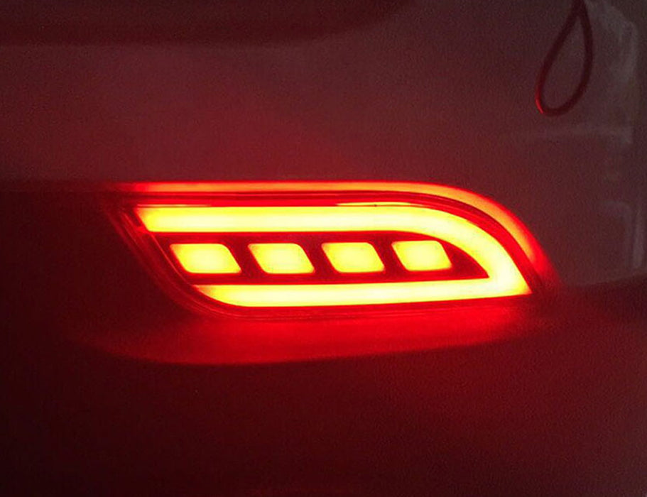 Smoke Red Optic Tube Style LED Rear Bumper Reflectors For 2017-up Jeep Compass