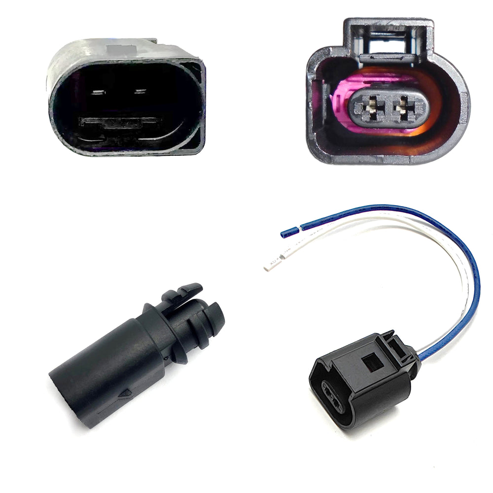 Ambient Air Temperature Sensor w/ 6" 2-Pin Connector Plug Harness For Audi or VW