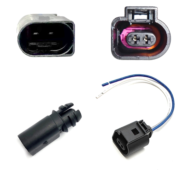 Ambient Air Temperature Sensor w/ 6" 2-Pin Connector Plug Harness For Audi or VW