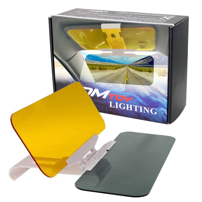 Car Truck Dark/Yellow Lens Sun & Headlight Anti-Glare UV Guard Sunvisor Extender