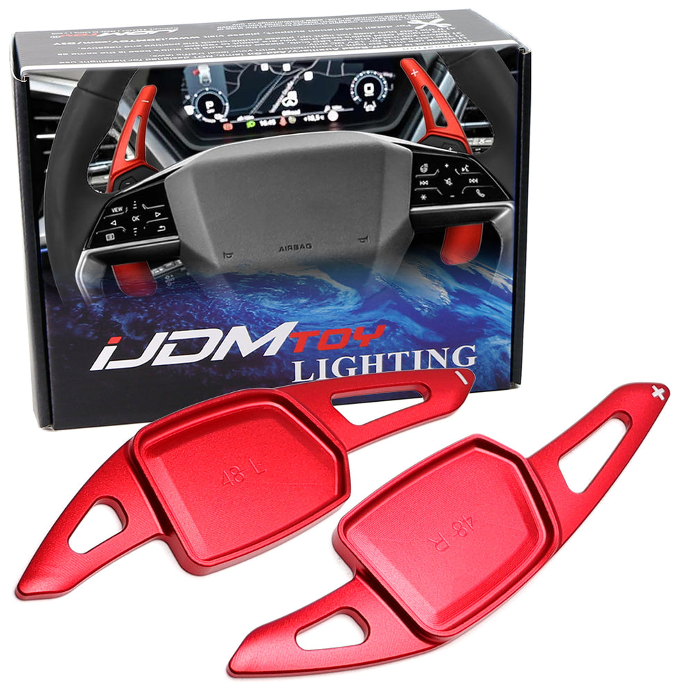 Red Aluminum Larger Paddle Shifter Extensions For Audi 25+ A5 A6 Q4 Q5 Q6 e-Tron