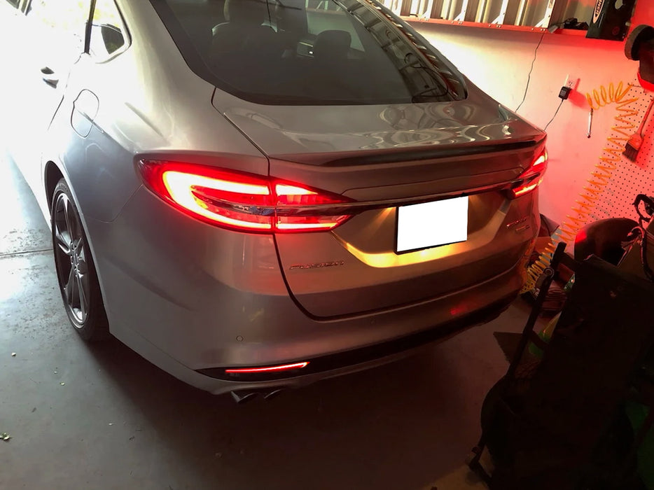 Smoked Lens Full LED Bumper Reflector Lights w/Sequential Signal For Ford Fusion