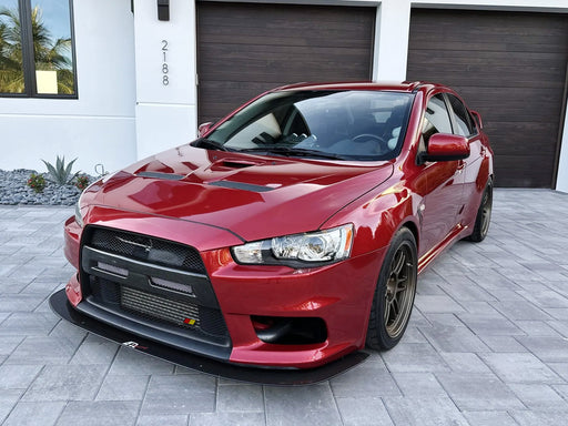 Ralliart Theme Grille Badge Emblem w/ Mesh Bolting Monut Bracket For Mitsubishi