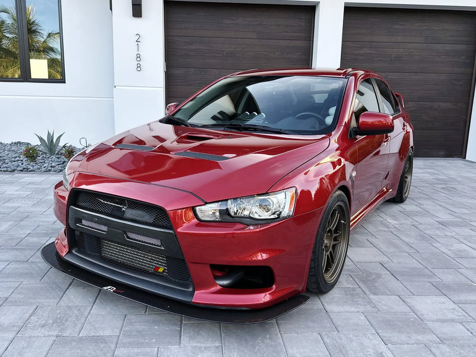 Ralliart Theme Grille Badge Emblem w/ Mesh Bolting Monut Bracket For Mitsubishi