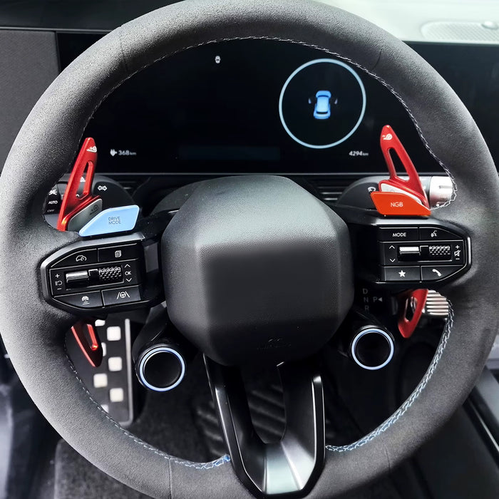 Red Aluminum Larger Paddle Shifter Extensions For Hyundai 2024-up Ioniq 5 N 6 N