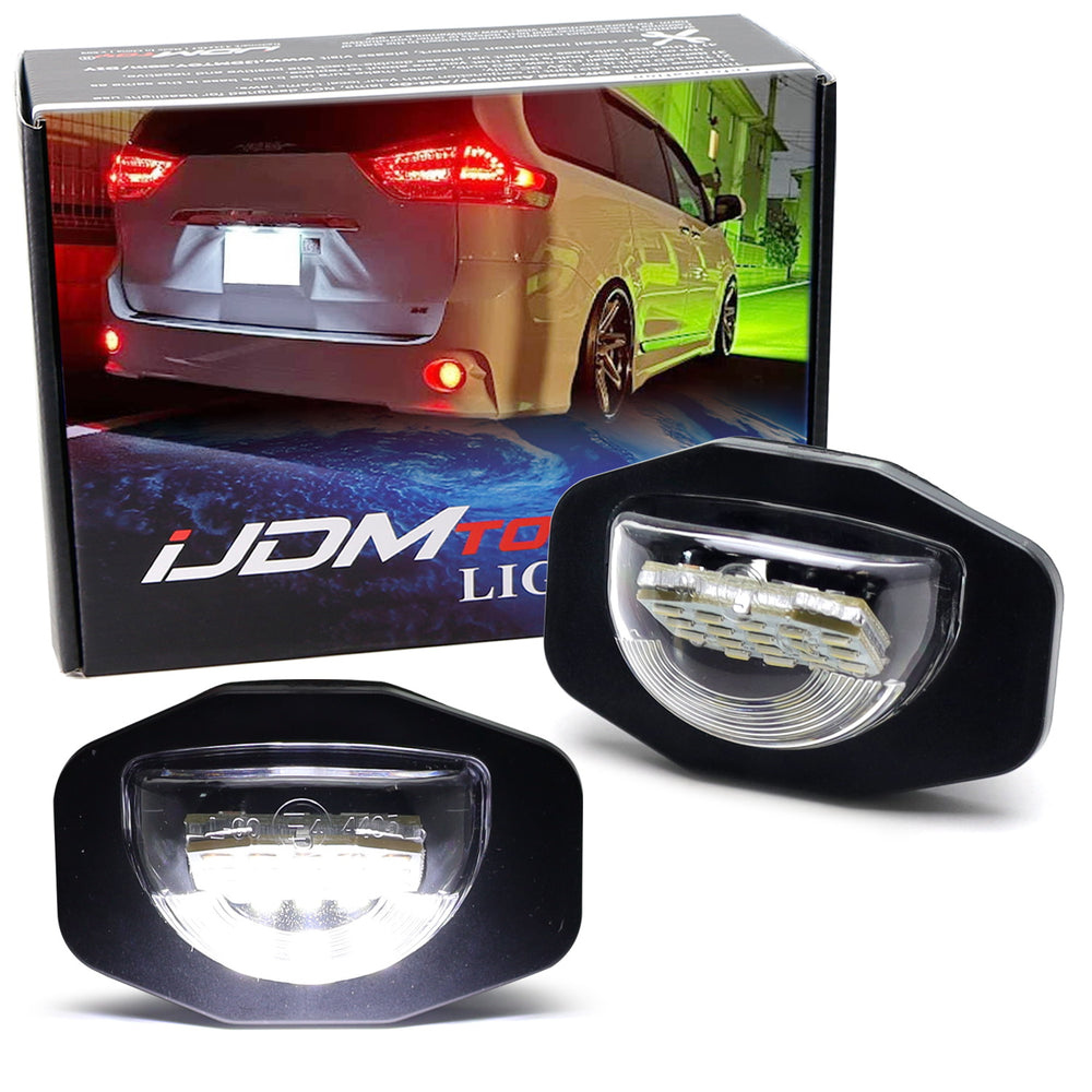 White 18-SMD Full LED License Plate Lights For Toyota Sienna Corolla Scion xB XD