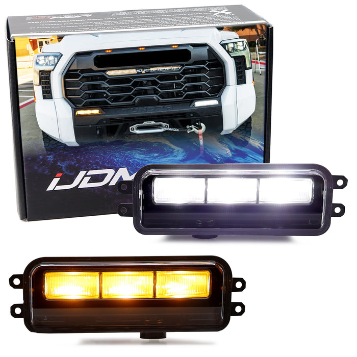 2-Pack LED Fog Lights For Toyota Tacoma 2005-2011 & Tundra 2007-2013 With DRL And Turn Signal Function – Bright 3000 Lumens, 12V, 30W