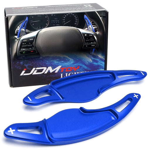 Blue KDM Steering Wheel Paddle Shifter Extension Cover For 15-19 Hyundai Sonata