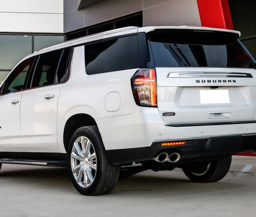 Smoked Lens Full LED Rear Bumper Reflectors For Chevy 21-24 Suburban/Tahoe Yukon