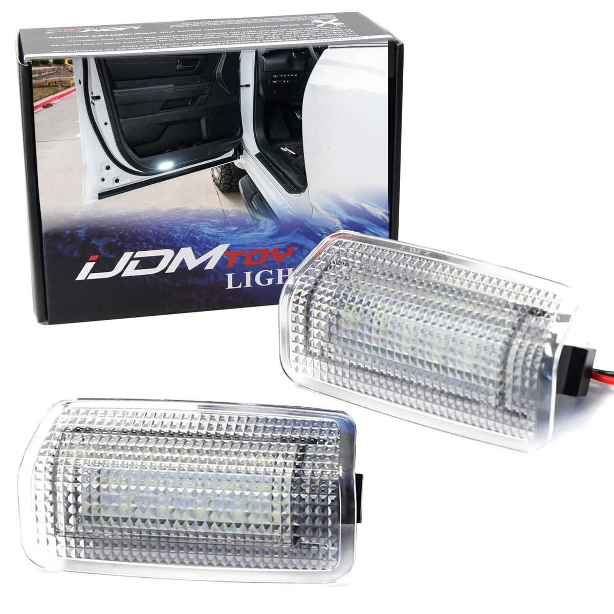 White 18-SMD Full LED Side Door Lights For Toyota 22+ Tundra